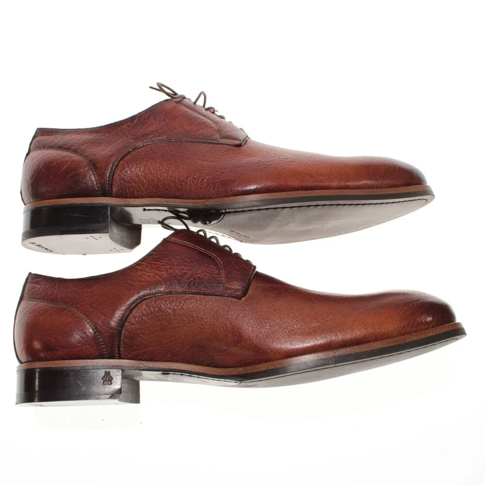 Di Bianco NWD Lace Up Derby Dress Shoes Size 46 (US 13) in Brown Leather